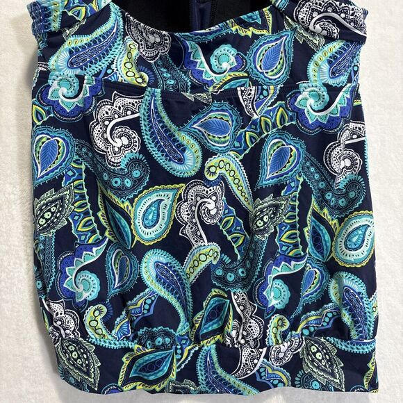 Lands End Women's Blouson Tankini Top Colorful Paisley Size 10 Beach Pool Cruise - Picture 8 of 16